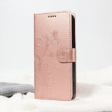 Butterfly & Flower Pattern Leather Flip Wallet Case for iPhone