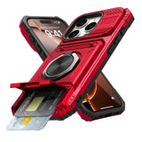 Armor Card Slot Ring Stand Shockproof Case For iPhone