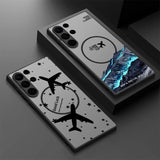 Creative Airplane Print Magnetic Matte Case For Samsung