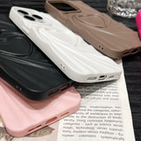 Fashion Fold Wrinkle 3D Love Heart Matte Silicone Phone Case for iPhone