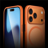Luxury Alloy Lens Frame Matte Magnetic Shockproof Case for iPhone