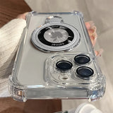 Luxury Shockproof Plating Bracket Magnetic Phone Case for iPhone