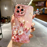 Butterfly & Floral Design Matte Shockproof Phone Case for iPhone