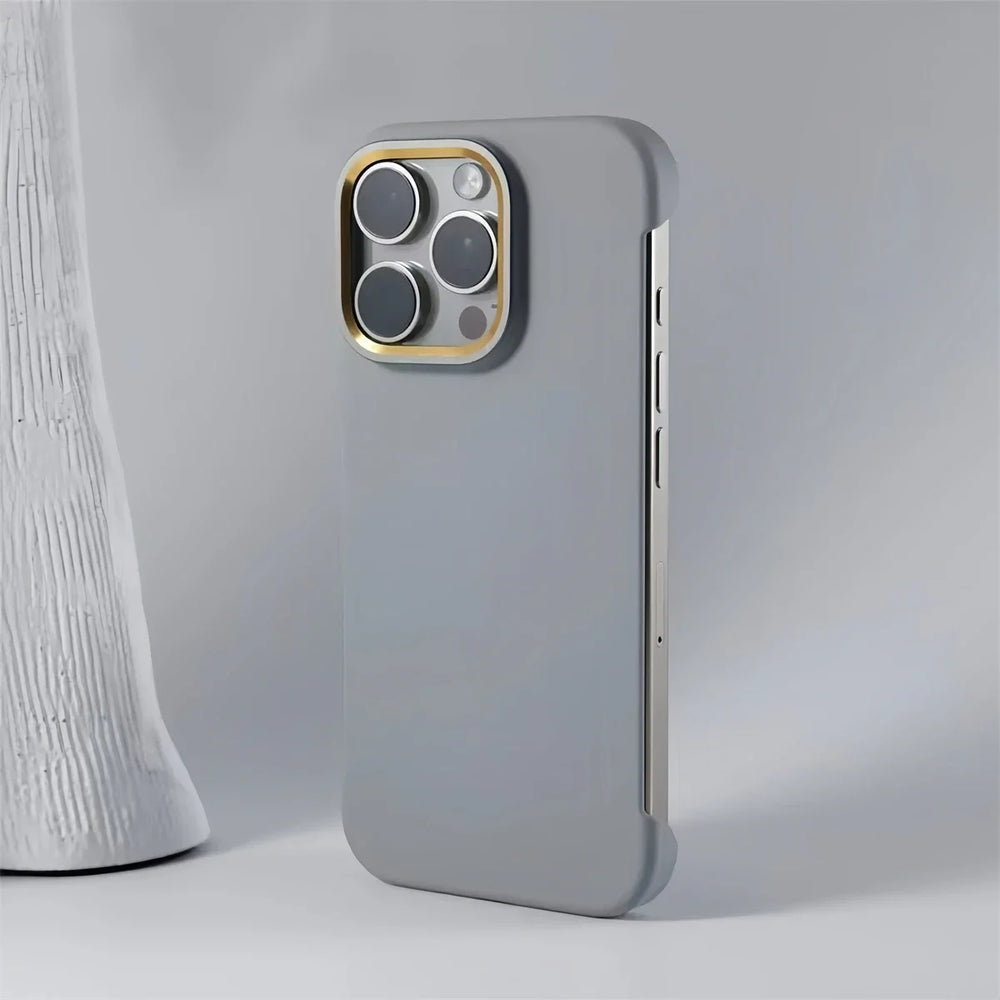 Solid Color Metal Lens Frame Slim Magnetic Case for iPhone