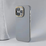 Solid Color Metal Lens Frame Slim Magnetic Case for iPhone
