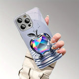 Luxury Aurora Diamond Water Drop Apple Pattern Phone Case For iPhone