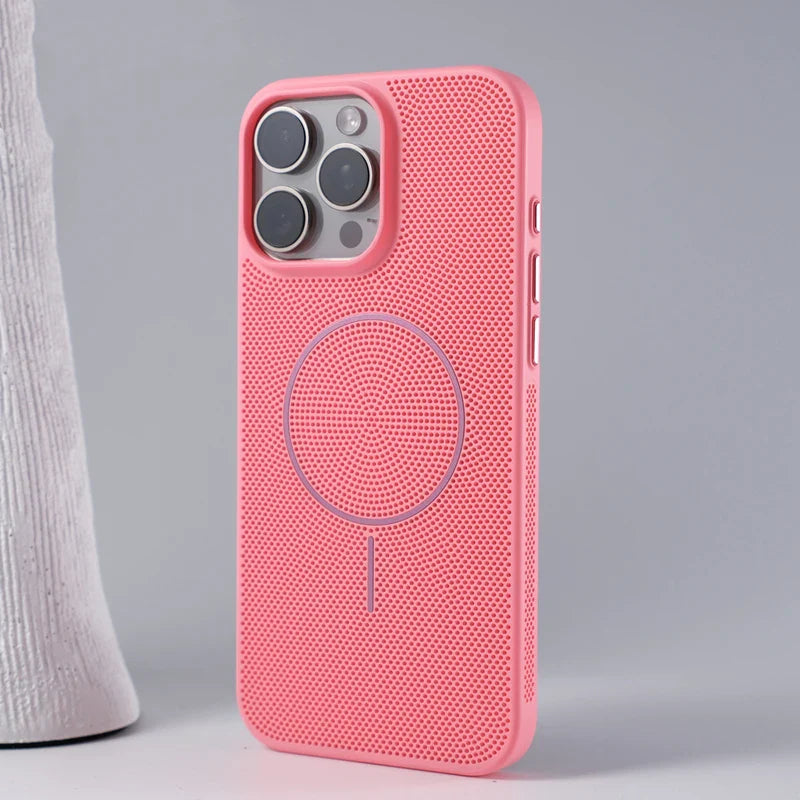 Mesh Heat Cooling  Matte Wireless Charge  Case for iPhone