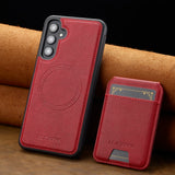 2-in-1 Magnetic Charging Leather Wallet Case for Samsung