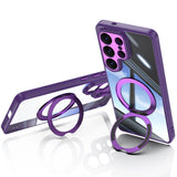 Magnetic Bracket Clear Shockproof Phone Case For Samsung