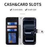Stylish Color Block Wallet Case with Lanyard for iPhone