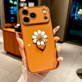 Luxury Electroplated Flower Ring Case for iPhone