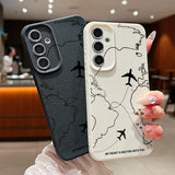 Airplane Flight Path Pattern Silicone Phone Case for Samsung