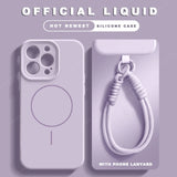 Liquid Silicone Lanyard Magnetic Phone Case For iPhone