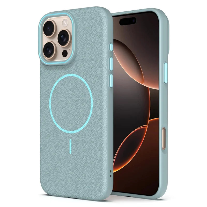 Leather Lichee Texture Protector Magnetic Case For iPhone