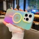 Clashing Colours Chameleon Magnetic Shockproof Lanyard Soft Case for iPhone