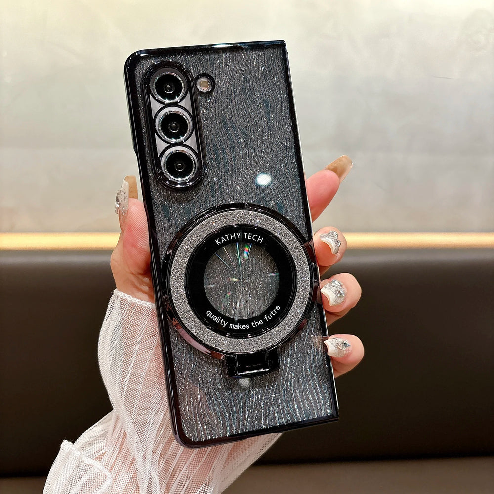 Ring Electroplate Sparkling Magnetic Phone Case for Samsung