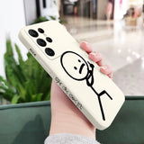 Creative Stick Figure Design Liquid Silicone Case for Samsung