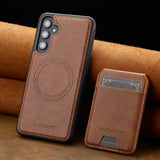 2-in-1 Magnetic Charging Leather Wallet Case for Samsung