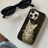 Fashion Kitten Smoking Pattern Soft Phone Case For iPhone