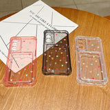 Card Bag Wallet Hearts TPU Phone Case For Samsung