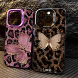 Butterfly Leopard Shockproof Full Print Phone Case for IPhone