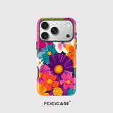 Colorful Flower Magnetic Shockproof Phone Case For iPhone