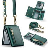 2 in 1 Leather Magnetic Flip Wallet Case for Samsung Z Flip