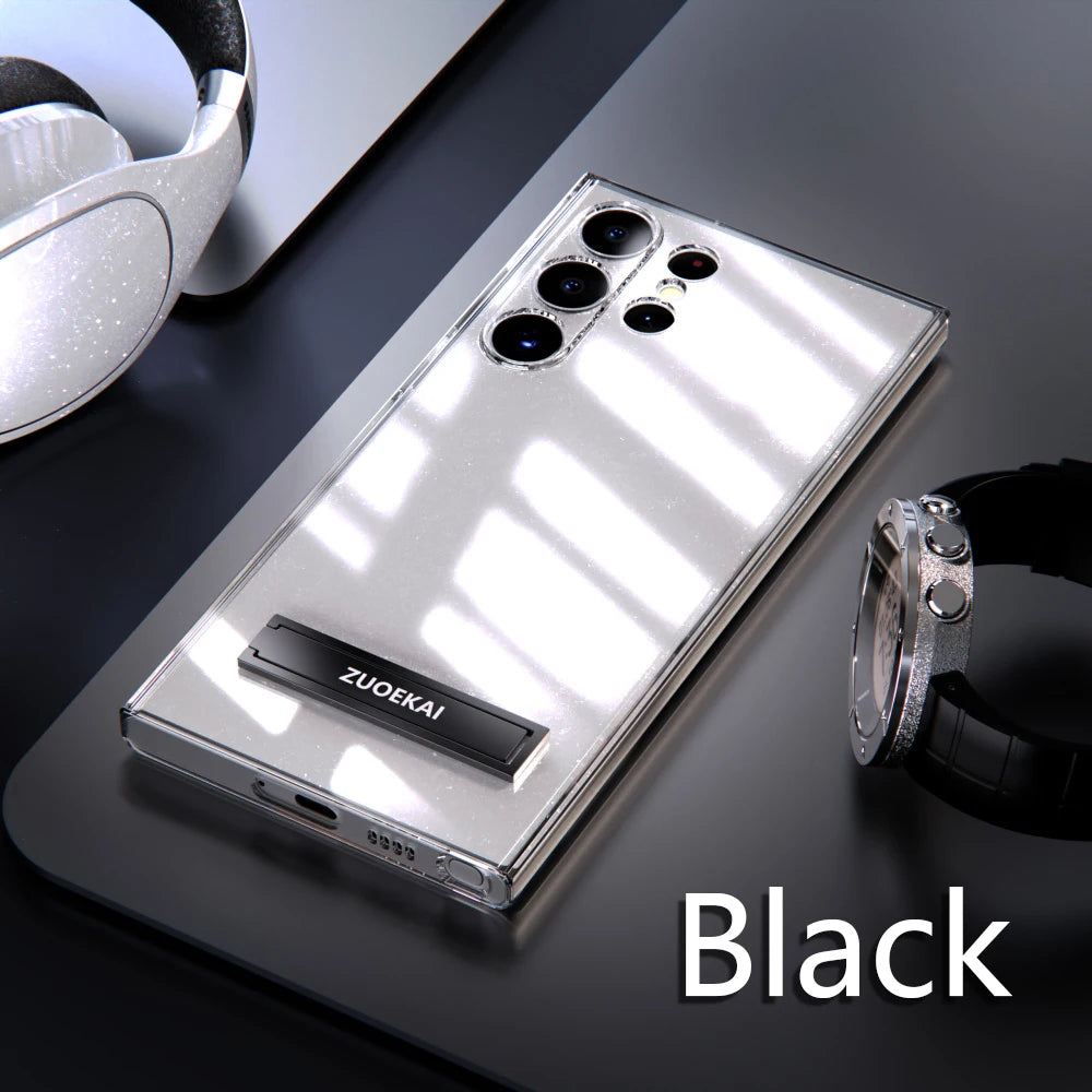 Transparent With Stand Protective Shockproof Case For Samsung