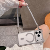 Crossbody Lanyard Magnetic Shockproof Clear Case For iPhone