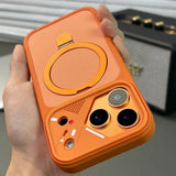 Luxury Matte Soft Frame Shockproof Bracket Case For iPhone
