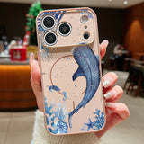 Whale Patterned Magnetic Shockproof Lens Protect Phone Case For iPhone