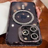 New Fashion Glitter Diamond Magnetic Transparent Case For iPhone