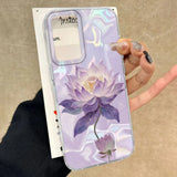 Luxury Pink Peony Lotus Print Women Phone Case For Samsung