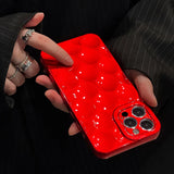 3D Cute Metallic Red Wave Point Phone Case For iPhone