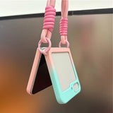 Lanyard Gradient Color Case For Samsung Galaxy Z Flip 6 5 4 3