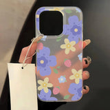 Matte Soft Silicone Flowers Phone Case For iPhone