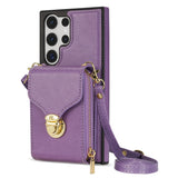 Leather Crossbody Lanyard Wallet Case for Samsung