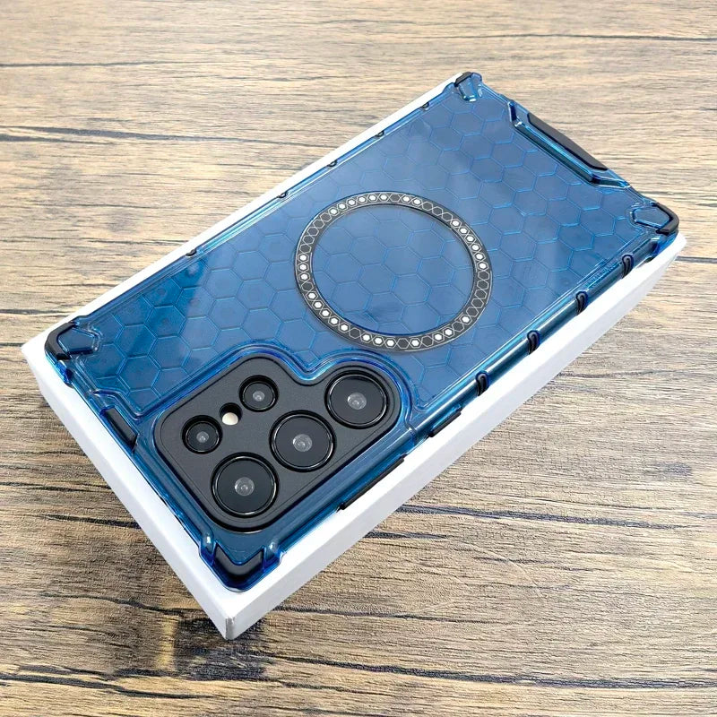 Shockproof Armor Honeycomb Texture Magnetic Case For Samsung