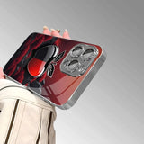 Creative Red & Black Apple Tempered Glass Phone Case for iPhone