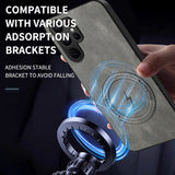 Luxury Leather Magnetic Shockproof Case For Samsung