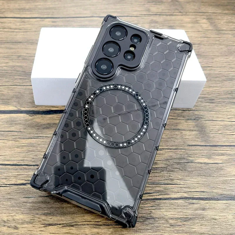 Shockproof Armor Honeycomb Texture Magnetic Case For Samsung