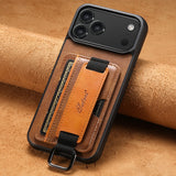 Card Holder Wrist Strap Case For iPhone