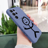 Creative Stick Figure Design Liquid Silicone Case for Samsung