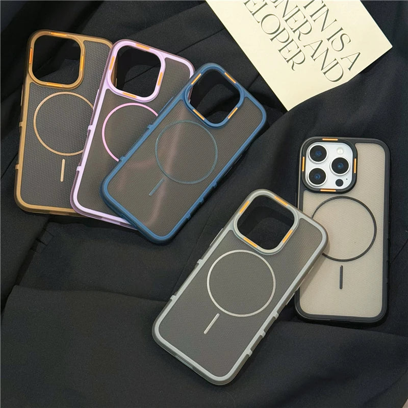 Luxury Matte Breathable Mesh Magnetic Phone Case For iPhone