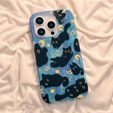 Cute Star Moon Cat Pattern Case for iPhone