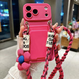 Cute 3D Flower Crossbody Wallet Silicone Case for iPhone