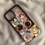 Colorful Cat Design Clear Anti-fall Hard Phone Case For iPhone