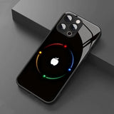 Colorful Halo Apple Pattern Tempered Glass Phone Case For iPhone