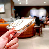 Magnetic Plating TPU Wrist Lanyard Phone Case For iPhone