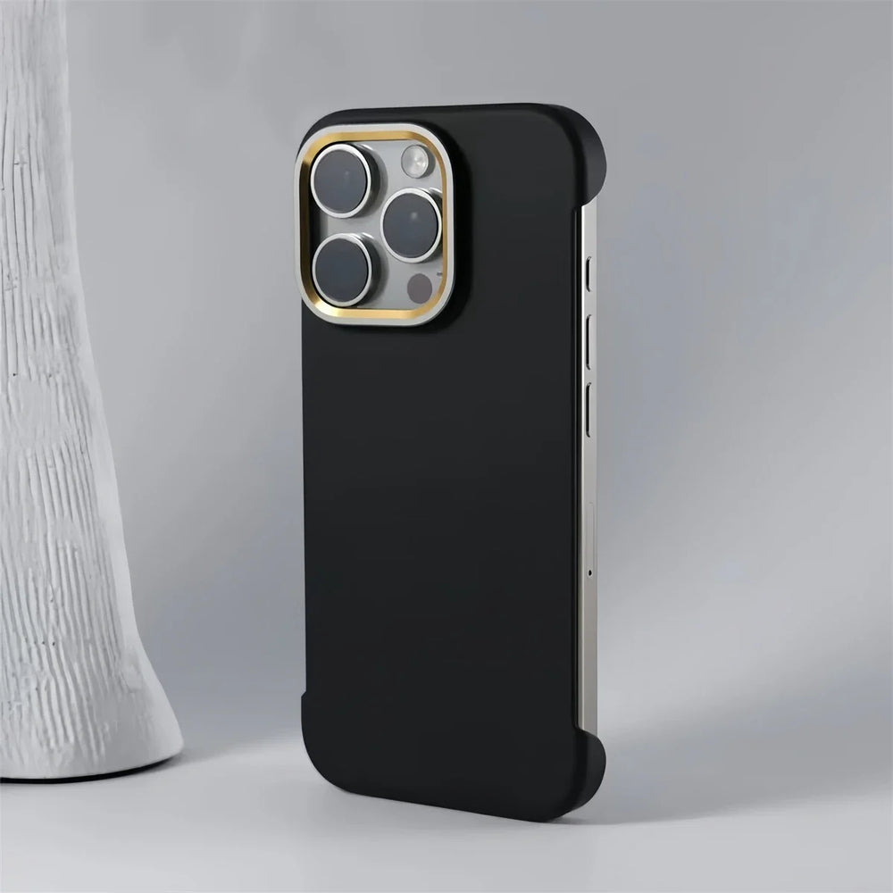 Solid Color Metal Lens Frame Slim Magnetic Case for iPhone